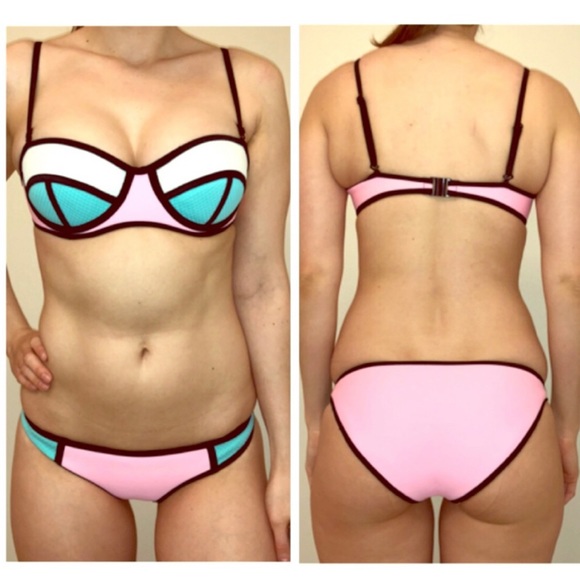 Other - Neoprene Bikini Balconet Turquoise Pink White